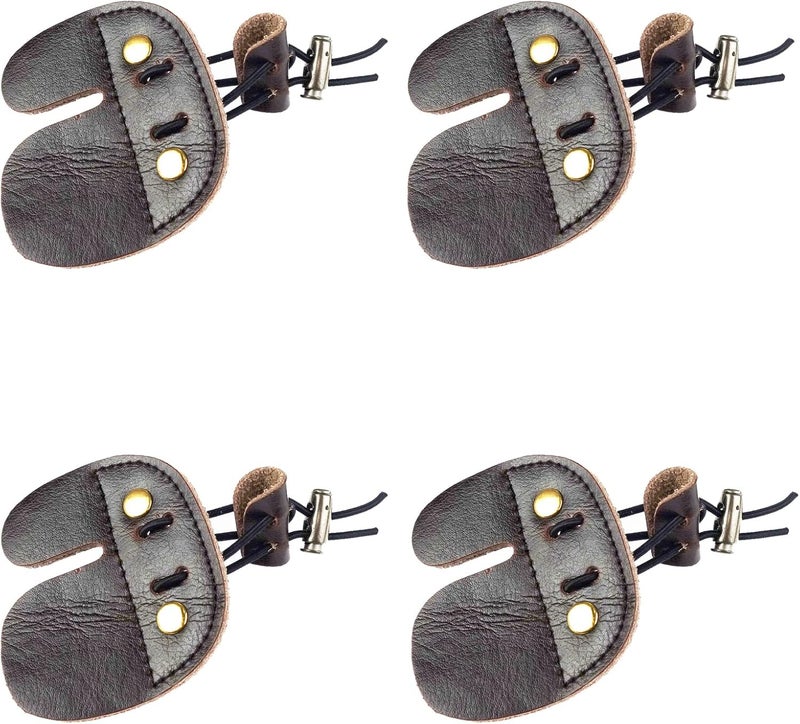 Zelerdo 4 Pack Leather Archery Finger Tabs Archery Finger Guard for Shooting Practice Gear,Right Hand - Image 1